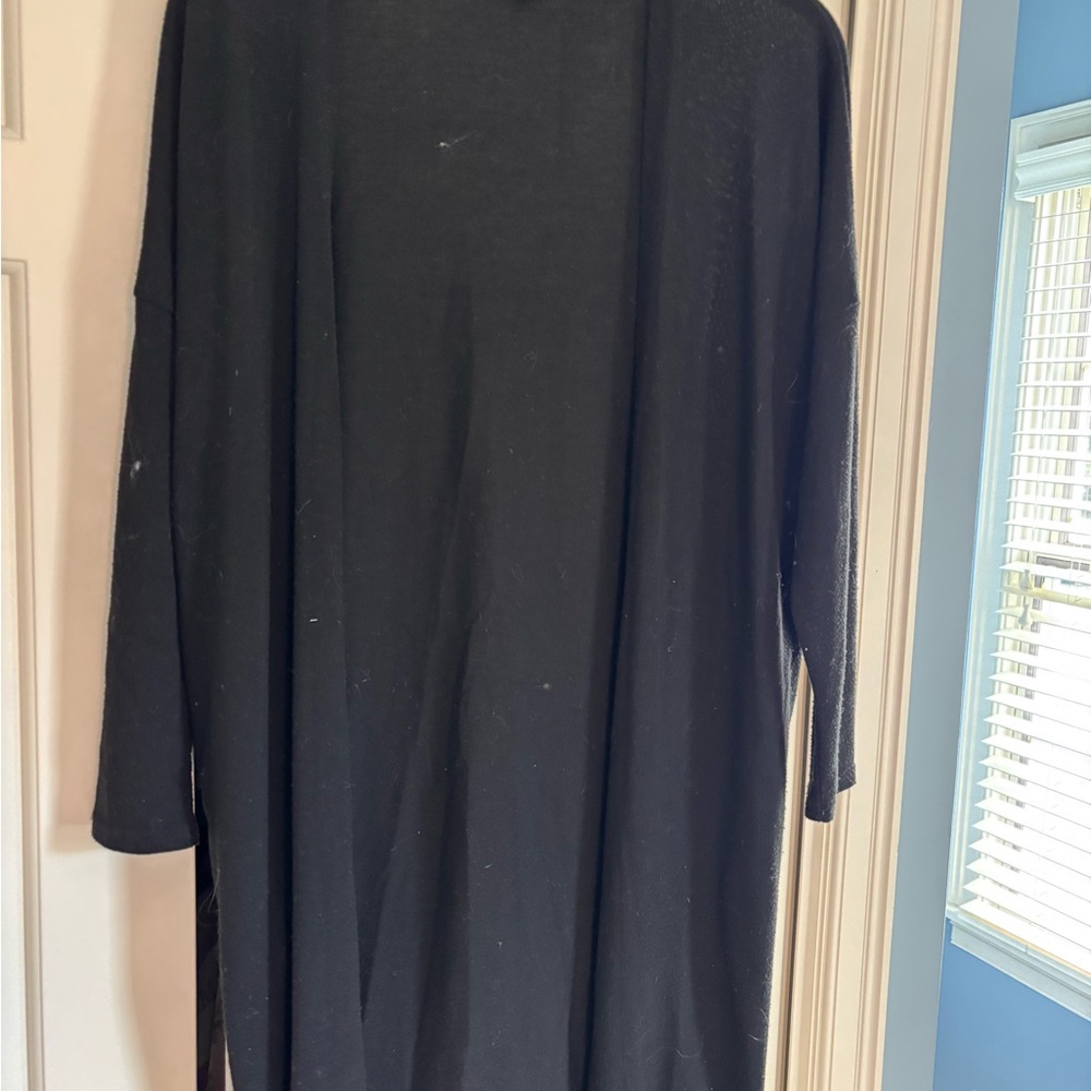 She + Sky Classic Black Knit Mid Length Cardigan